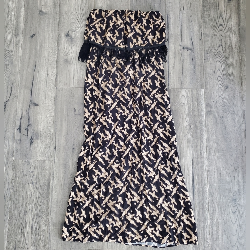 Rue 21 | Strapless Patterned Fringe Maxi Dress